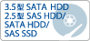 3.5型 SATA HDD 2.5型 SAS HDD/SATA HDD/SAS SSD